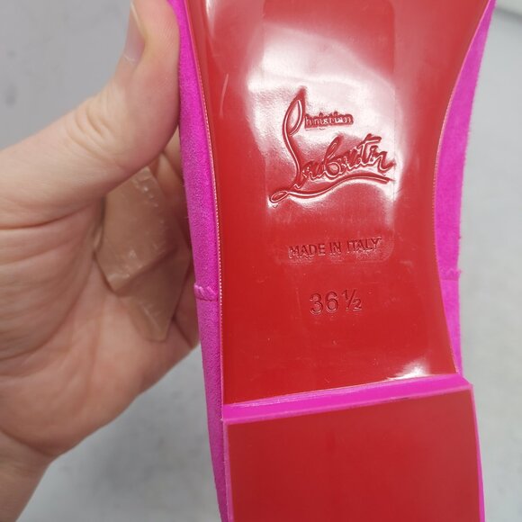 Christian Louboutin Pink Mamadrague Square Toe Ballet Flat Shoe - Picture 6 of 11